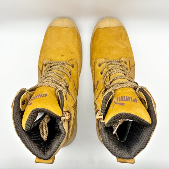PUMA Mens Conquest SR Scuff Cap Composite Toe Work Boots US 13 Wheat Leather GUC - Picture 9 of 13